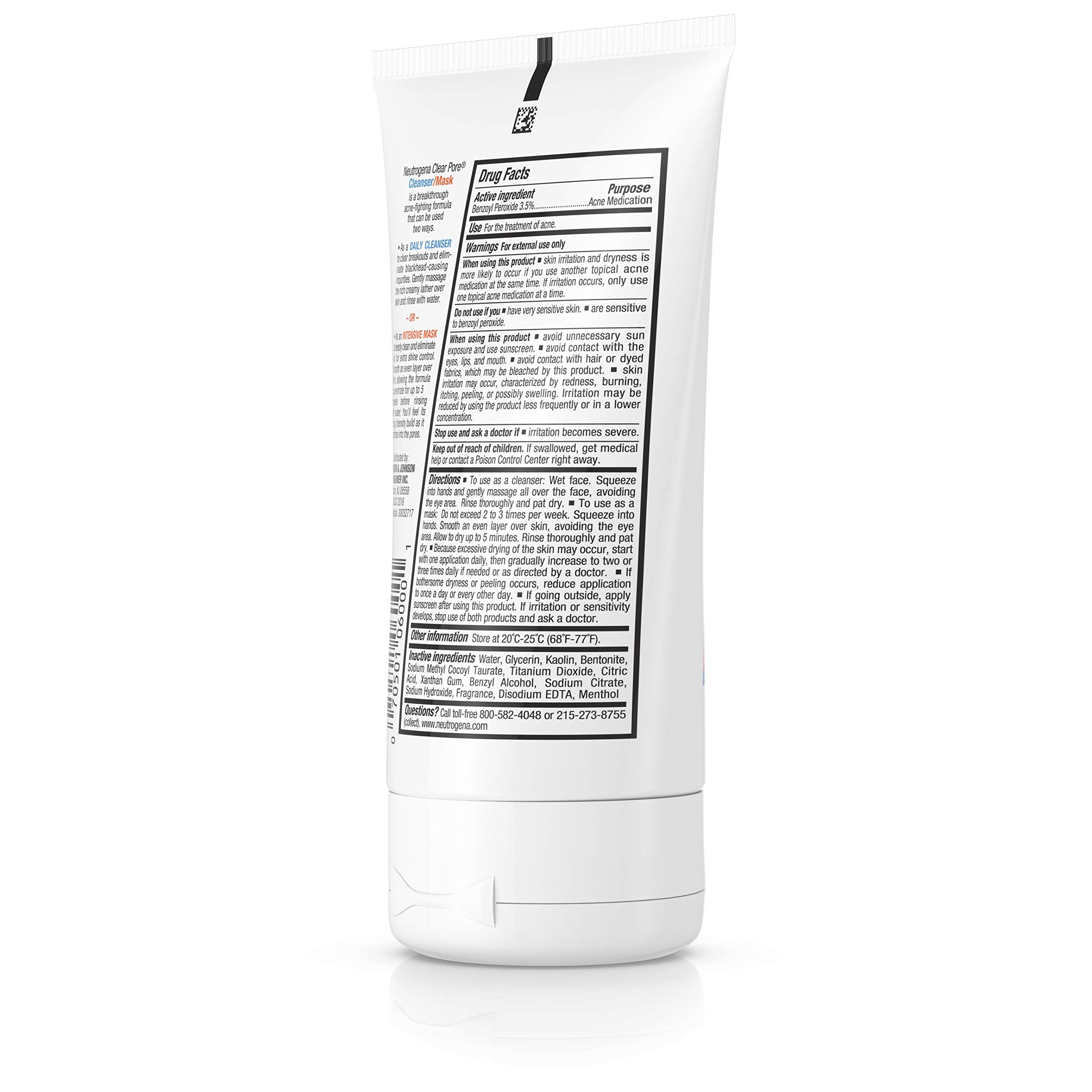 Neutrogena Clear Pore Cleanser/Mask, 4.2 Ounce