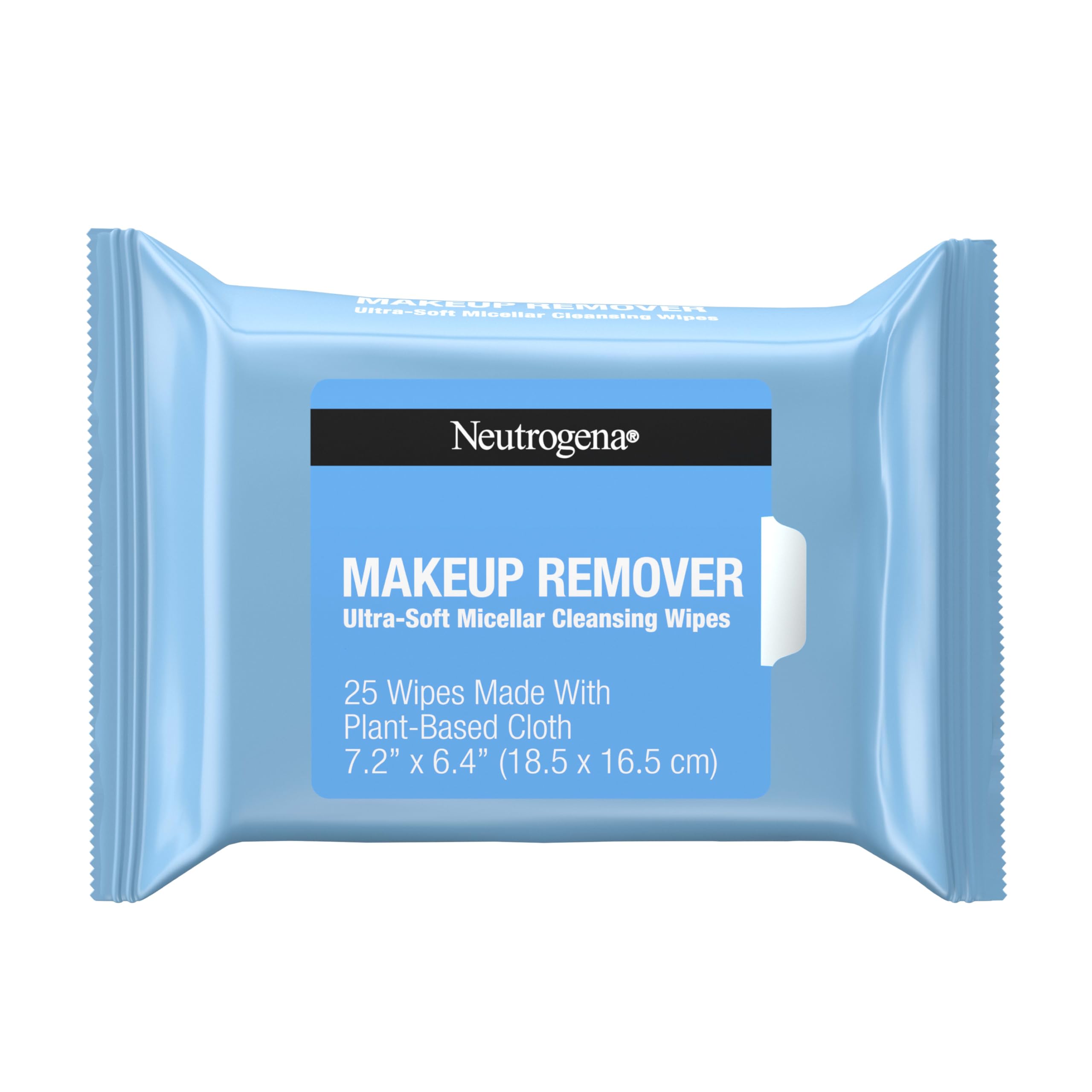 Neutrogena Makeup Remover Wipes, Daily Ultra-Soft Micellar Cleansing Wipes Gently Remove Oil & Makeup with No Heavy Residue, formulated without alcohol & Made with Plant-Based Cloth, 25 ct, 6 Pack