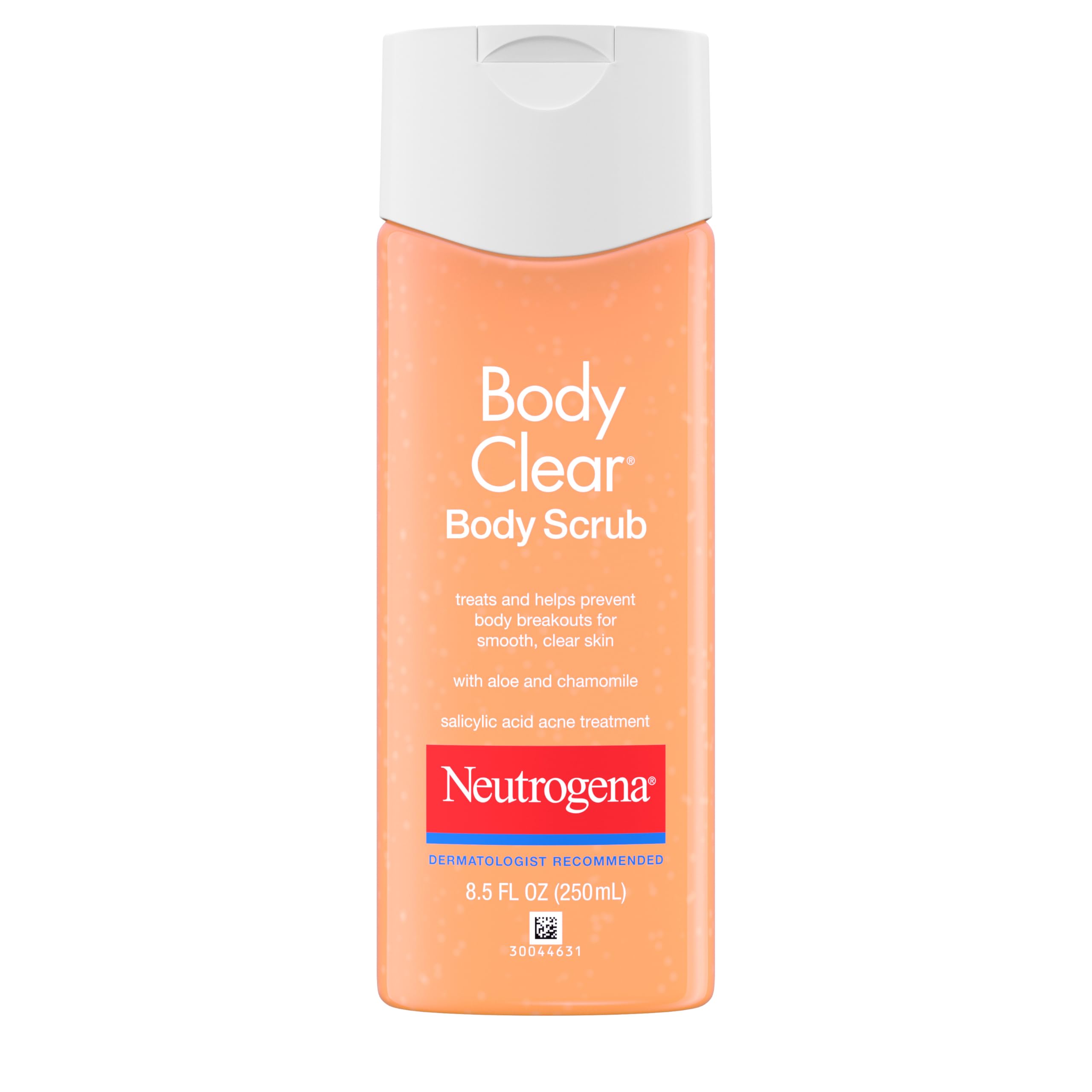 Neutrogena Body Clear Acne Body Scrub, Exfoliating Non-Comedogenic Cleanser, Salicylic Acid 2% Daily Wash Acne Medicine Treatment for Back, Chest & Shoulders, Microbead-Free, 8.5 Fl Oz
