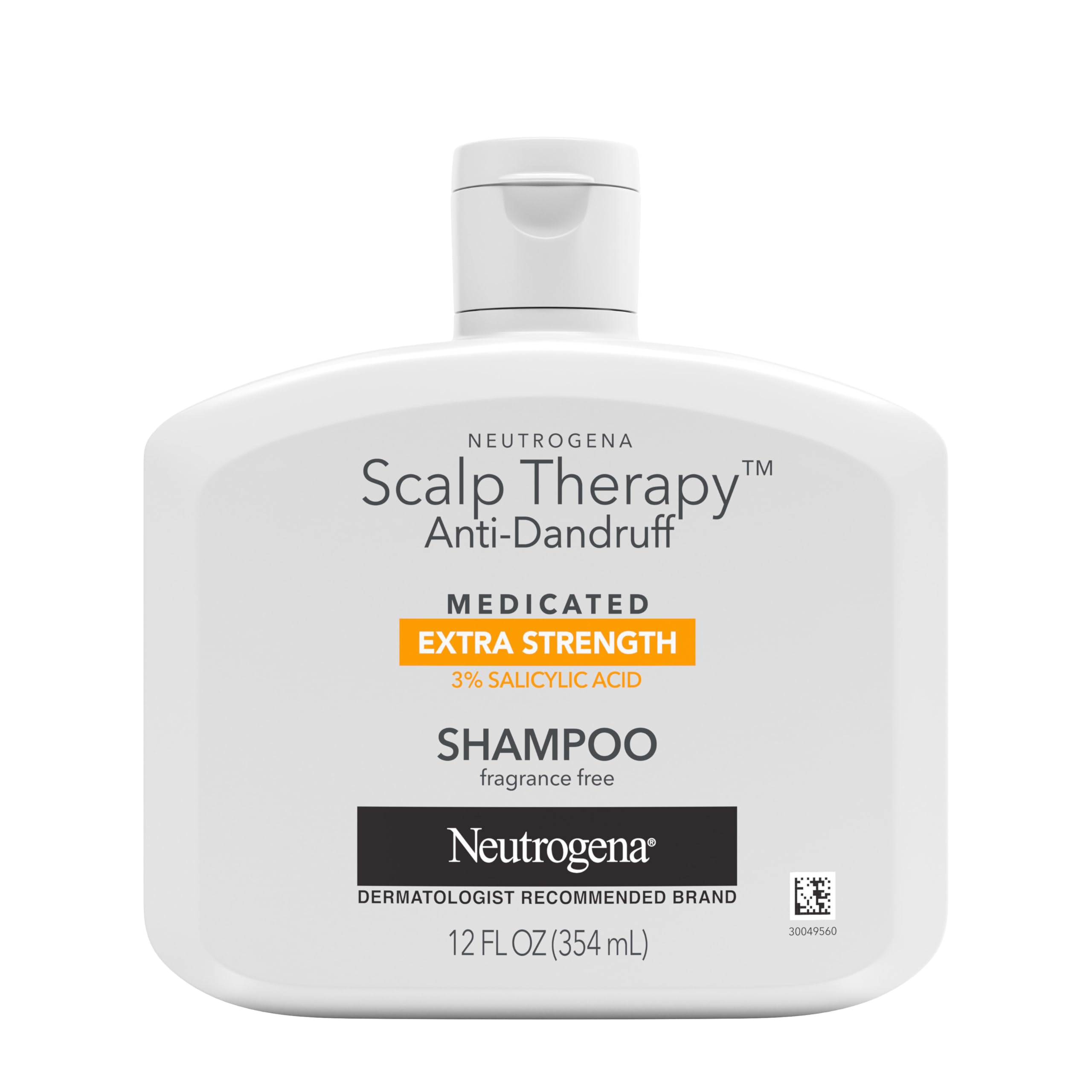 Neutrogena Scalp Therapy Anti-Dandruff Extra Strength Medicated Shampoo with 3% Salicylic Acid, Helps Prevent, Fight, & Control the Recurrence of Dandruff, Fragrance Free, 12 fl. oz