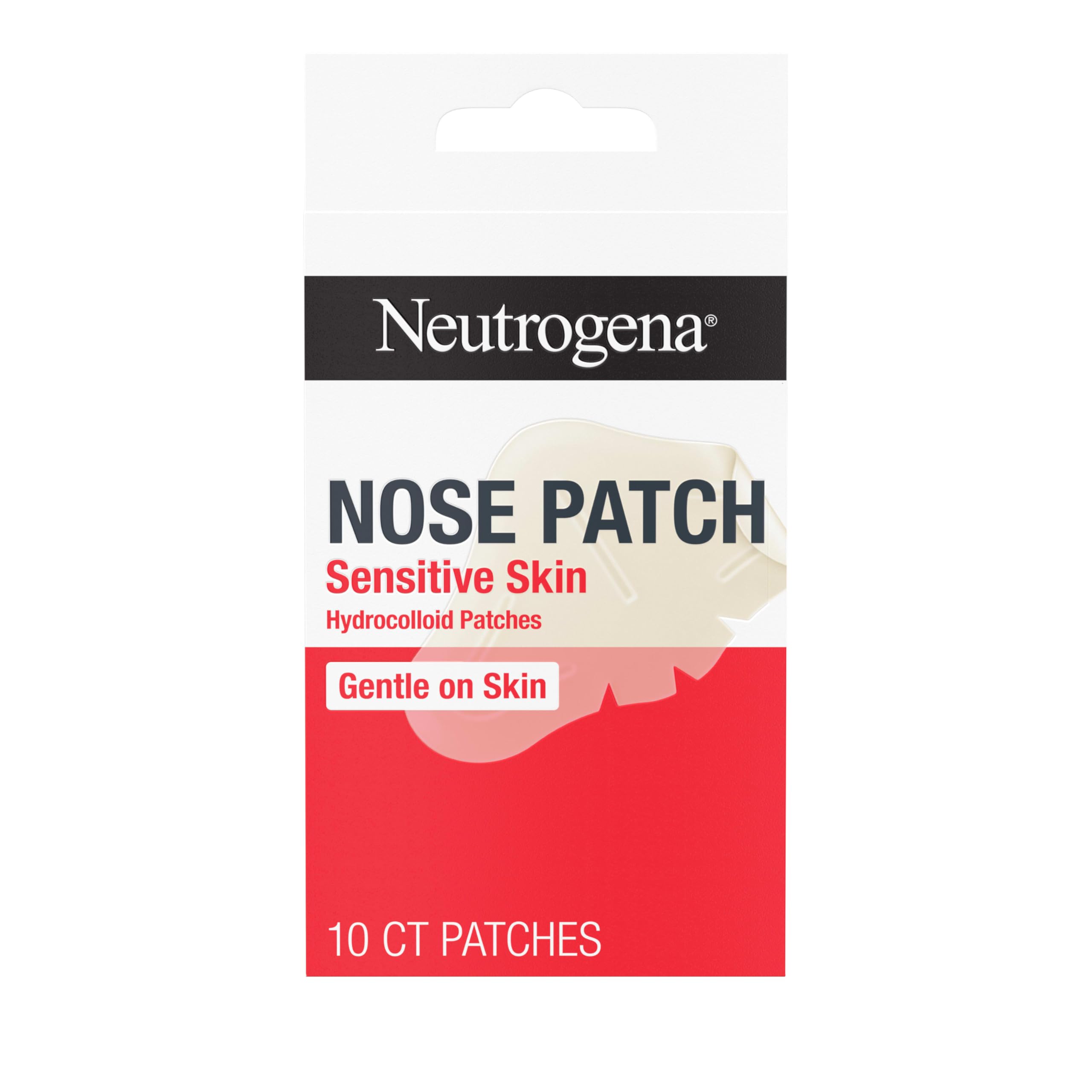 Neutrogena Nose Acne Patches for Sensitive Skin, Hydrocolloid Acne patches for Overnight Wear, Reduces the Look of Blemishes in 6-8 Hours, Gentle Non-Medicated Patches, 10 ct