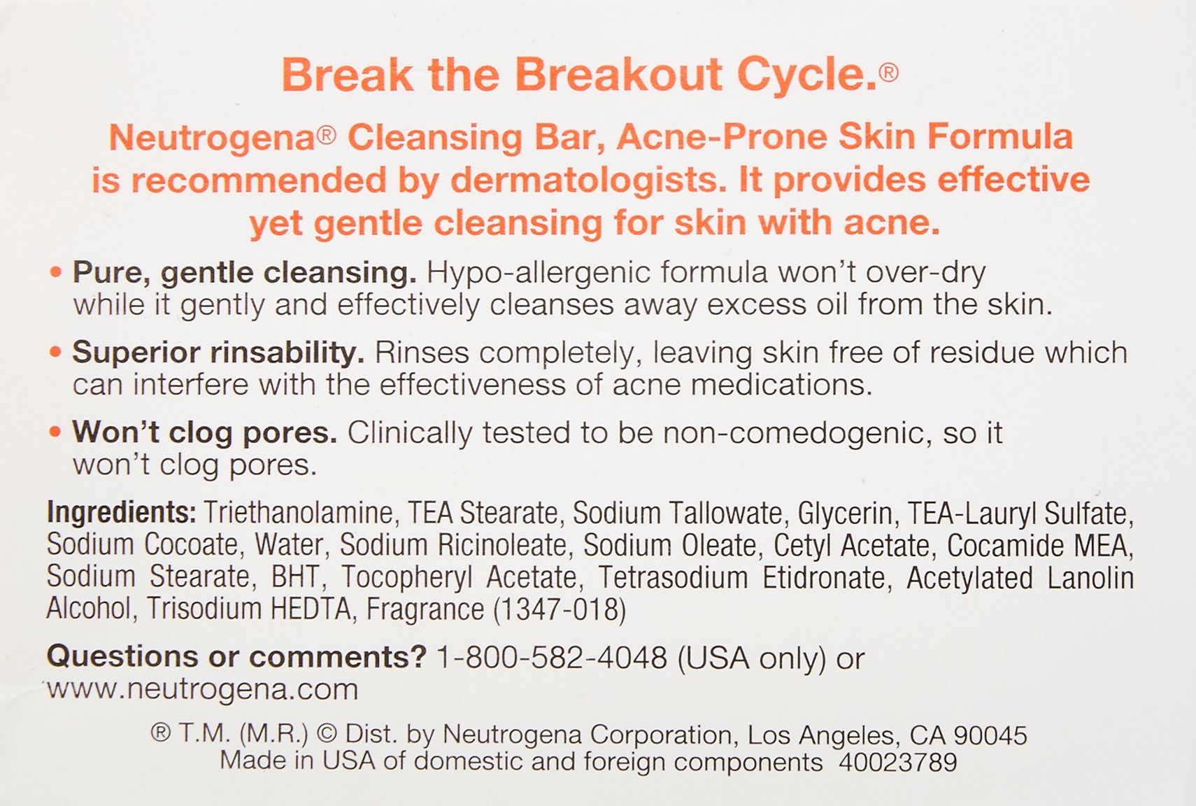 Neutrogena Transparent Facial Bars, Acne-Prone Skin Formula, 3.5 Ounce (Pack of 8)