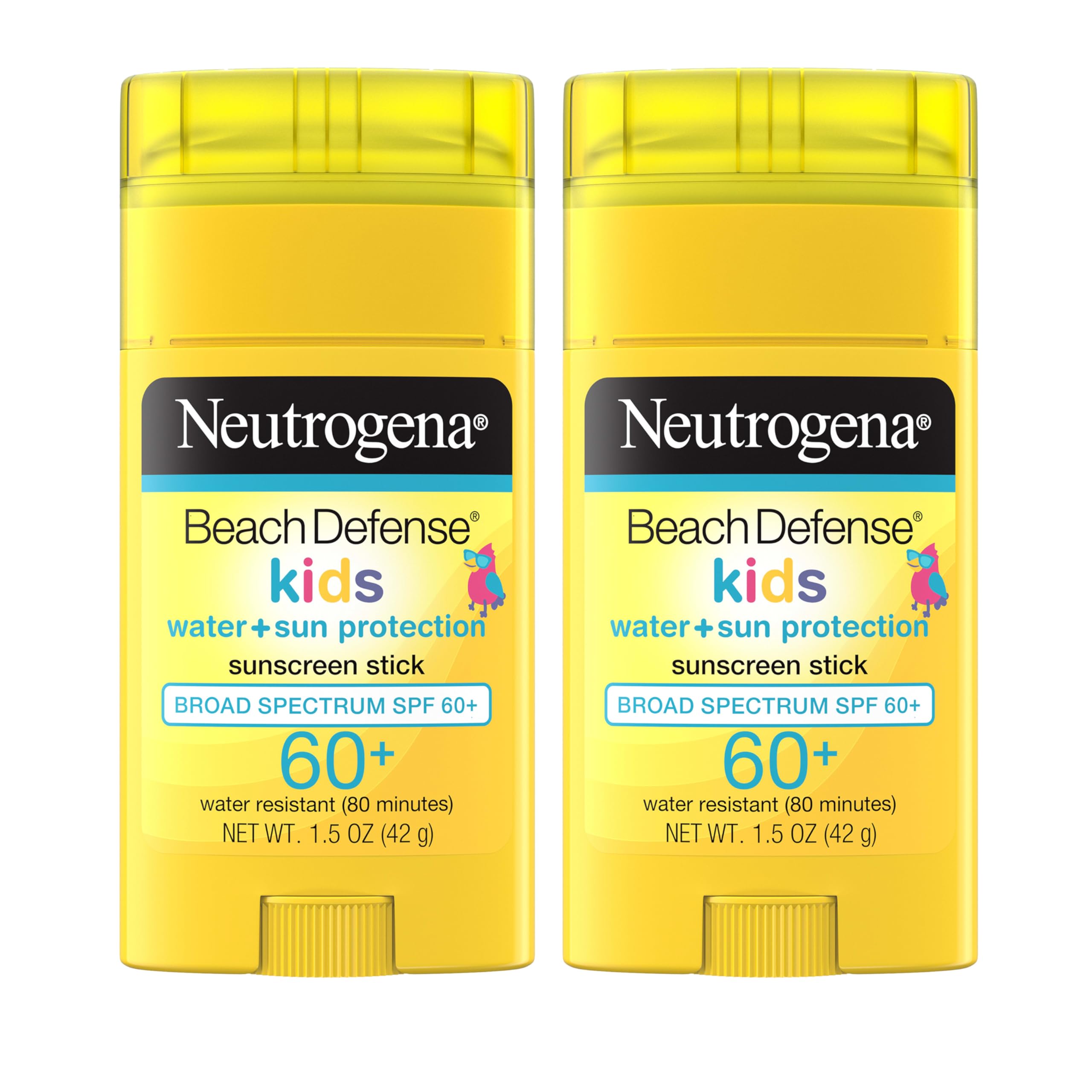 Neutrogena Beach Defense Kids Sunscreen Stick SPF 60+, Hawaii Reef Act 104 Compliant, Octinoxate & Oxybenzone Free, Sunscreen for Face & Body, Travel Size Sun Protection, 1.5 oz